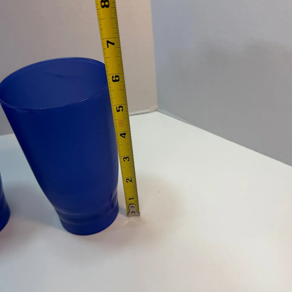 Ziploc Tumbler Set 18oz Cobalt Blue Plastic Travel Cups Spill-Proof Lids 4 Pack